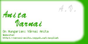 anita varnai business card